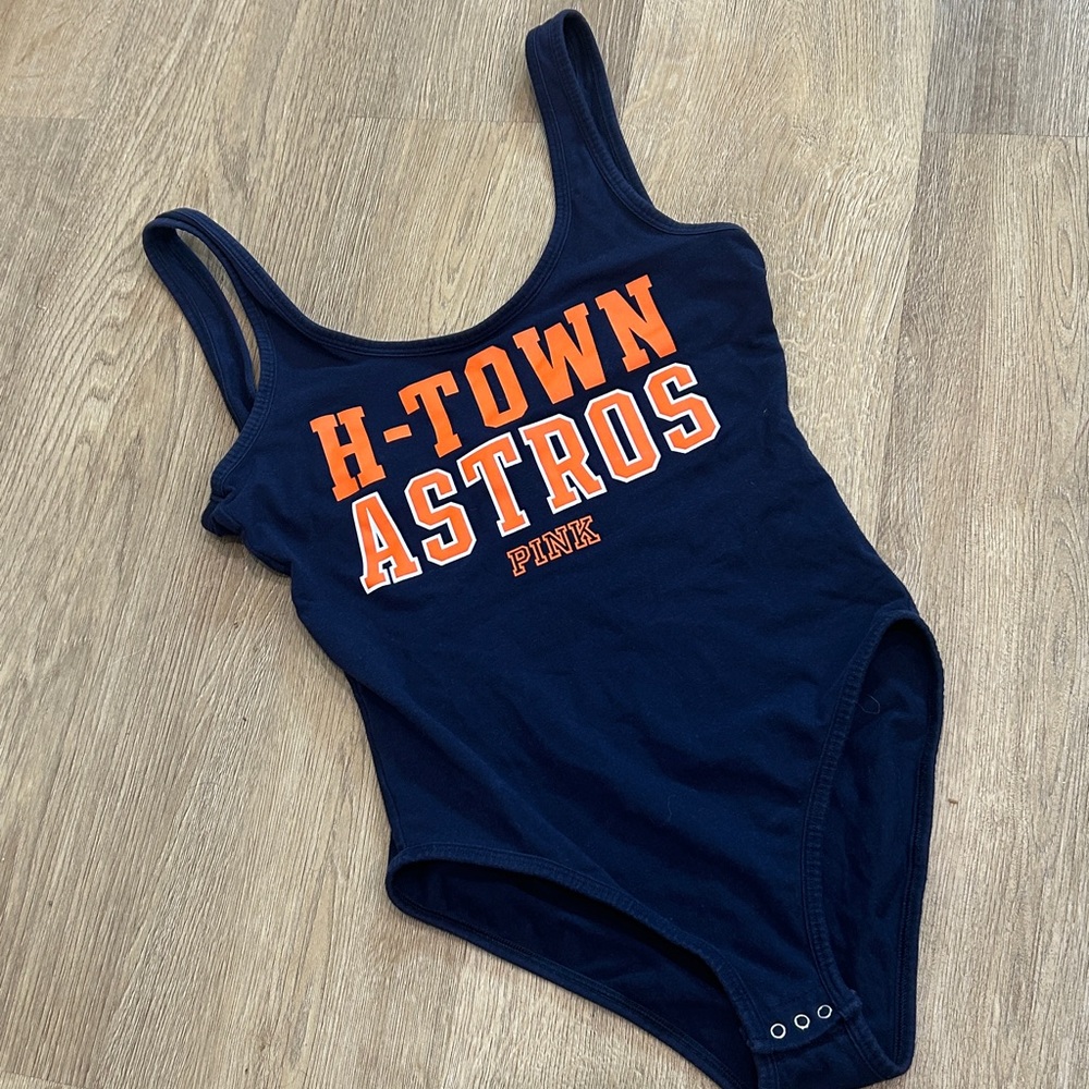 PRICE FIRM!! PINK VS Vintage Y2K H-Town Houston Astros Bodysuit |Size Small